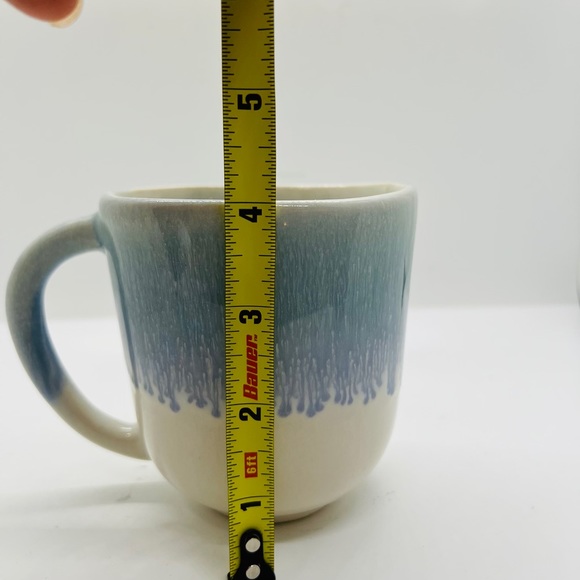 Crate & Barrel Stoneware Caspian Blue Mug Set of 2 - Picture 6 of 9